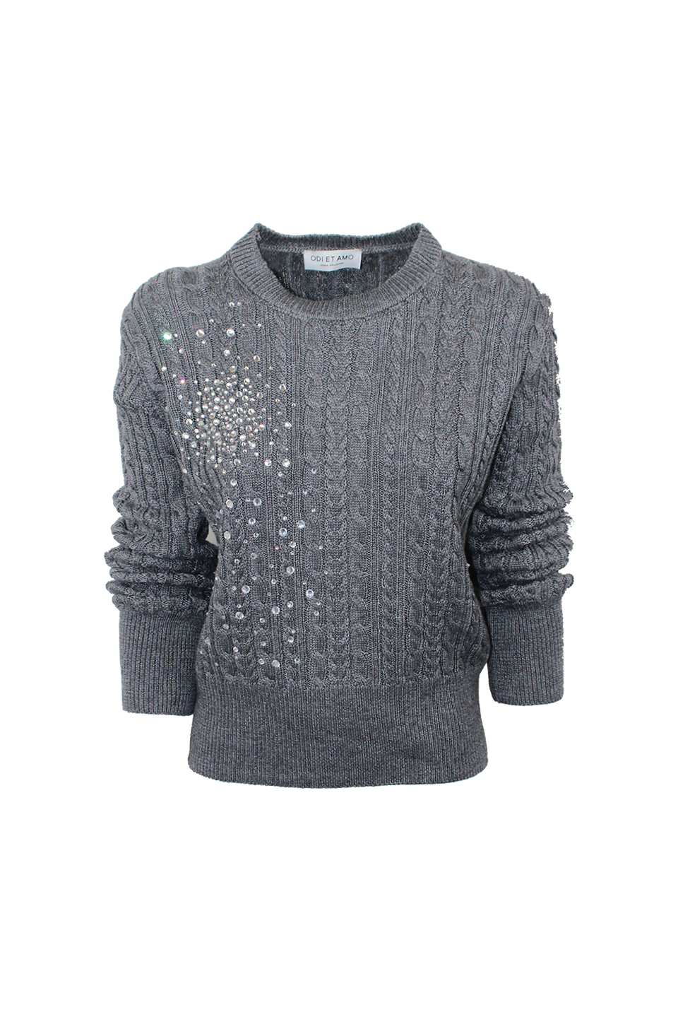 PULLOVER A TRECCIA CON CRISTALLI BIG BANG