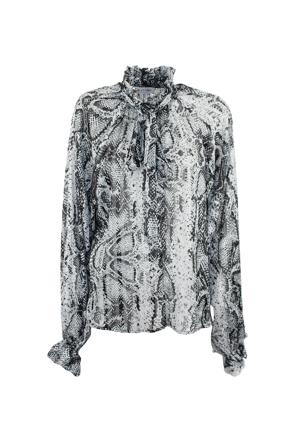BLUSA SEMI TRASPARENTE CON FIOCCO