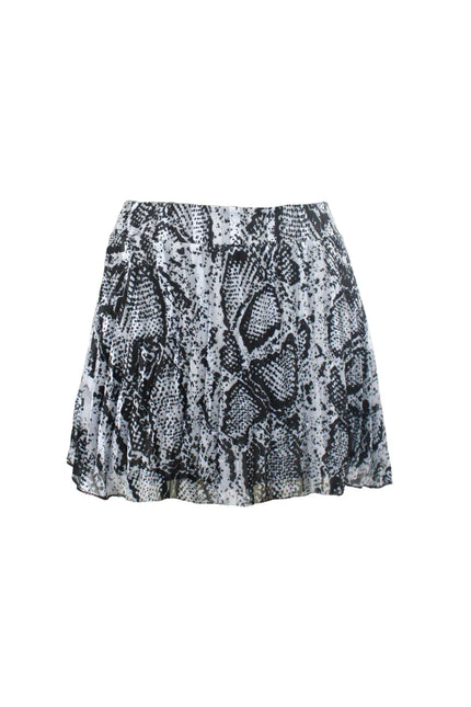 PLEATED CHIFFON MINI SKIRT WITH SIDE ZIP