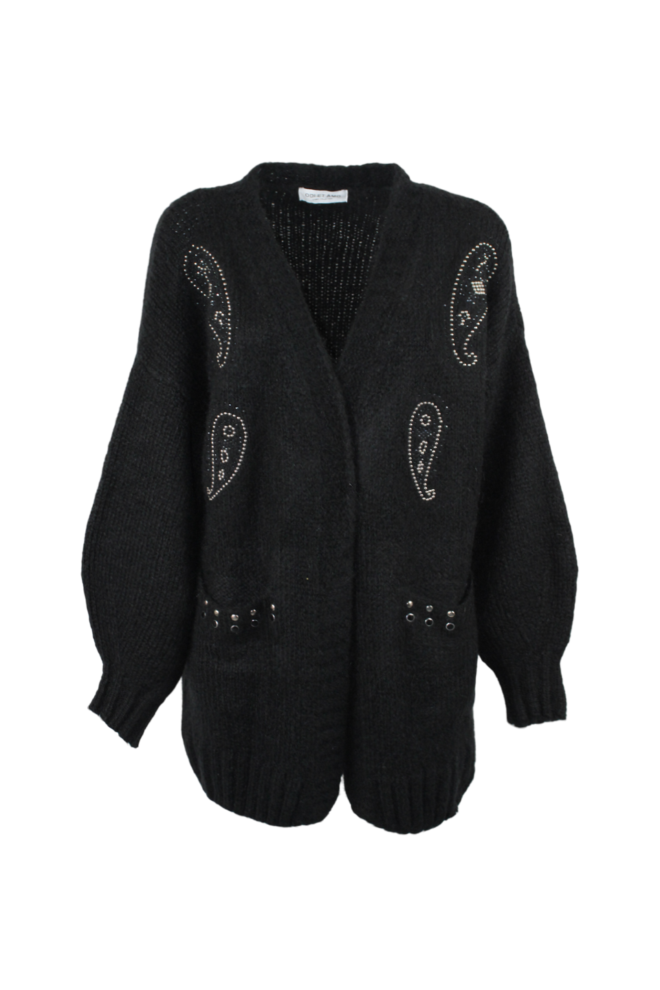CARDIGAN LUNGO IN MISTO MOHAIR CON MOTIVO PAISLEY