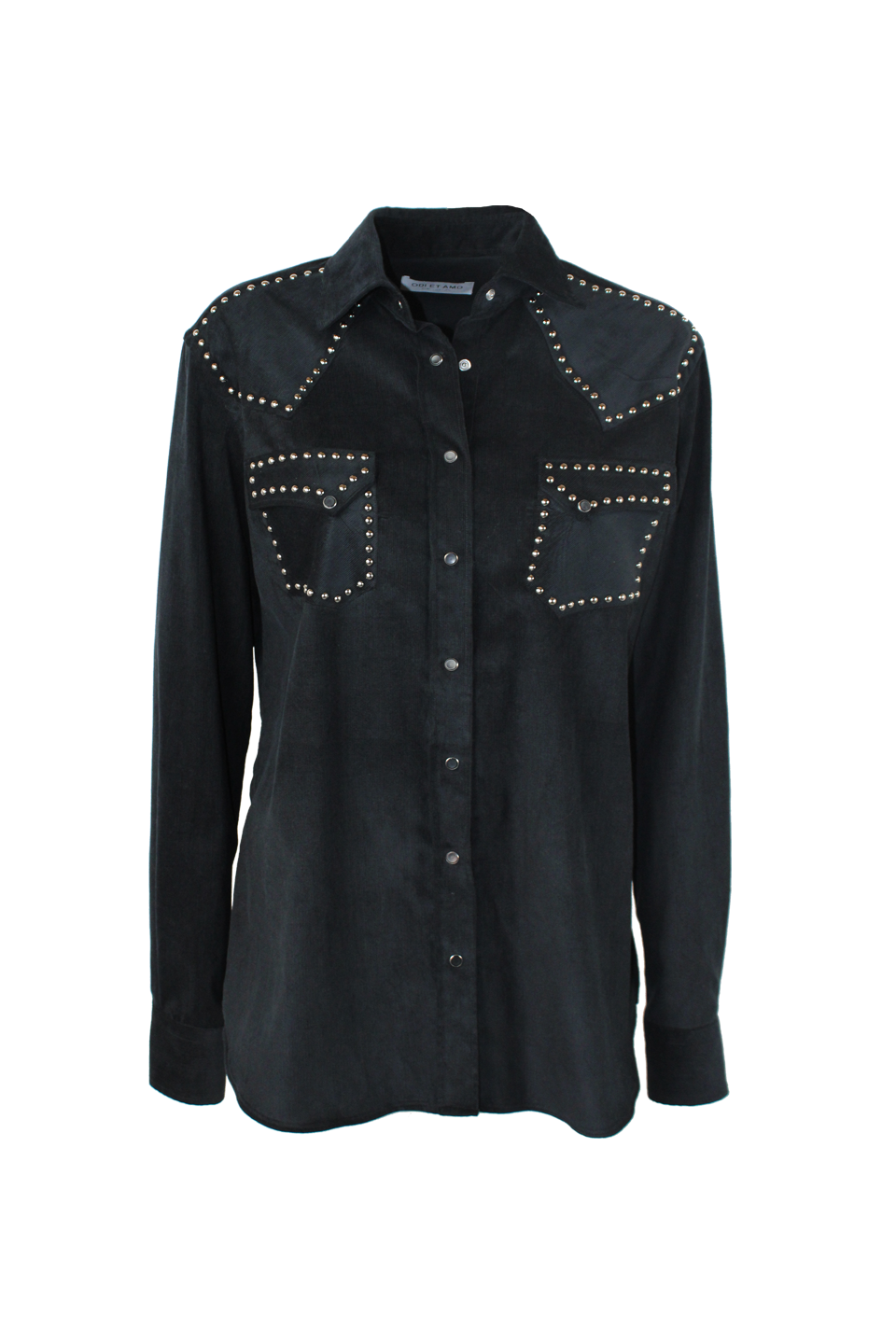 CAMICIA NORMAL FIT IN VELLUTO BORCHIE