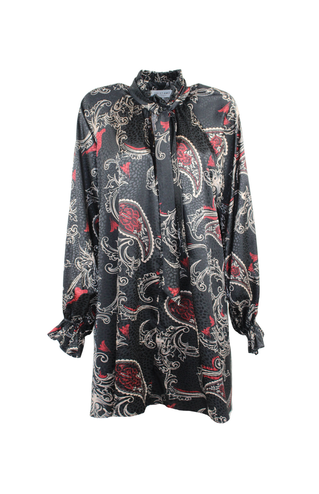 ABITO OVERSIZE COLLO ALTO E FIOCCO