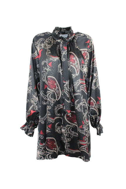 OVERSIZED DRESS WITH HIGH NECK AND BOW