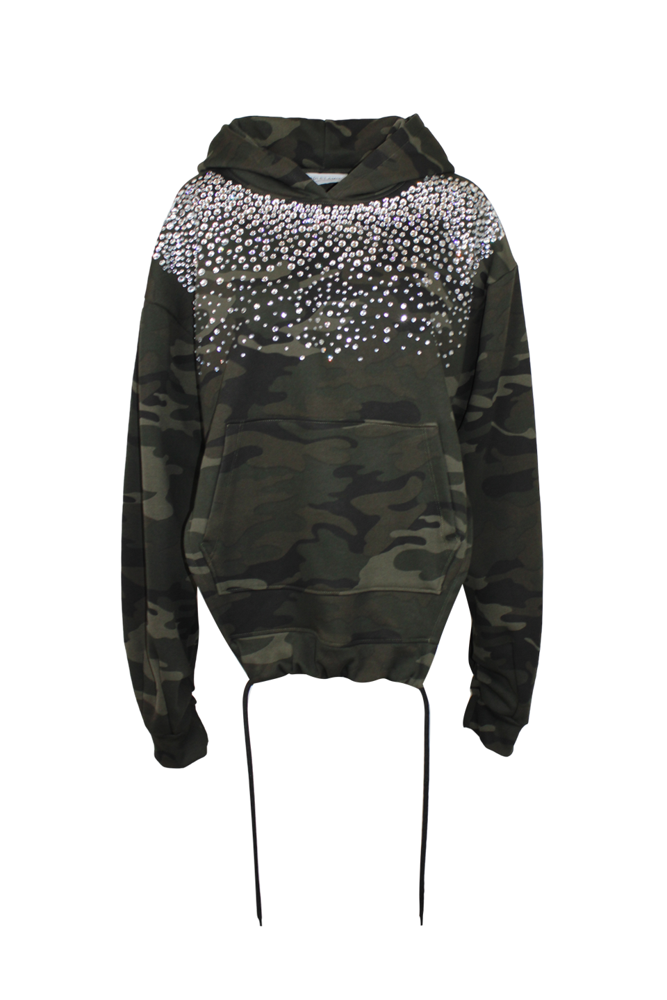 FELPA OVERSIZE STRASS CUT OUT CON LACCI