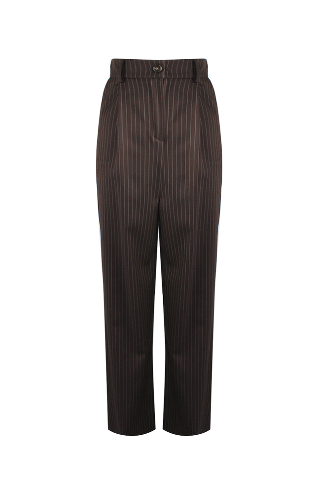 PINSTRIPED PALACE TROUSERS 