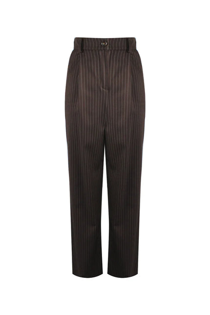 PINSTRIPED PALACE TROUSERS 