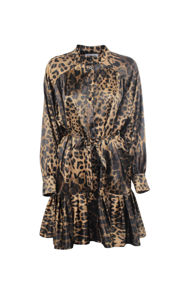 ABITO CHEMISIER IN VISCOSA ICONIC CON STRASS