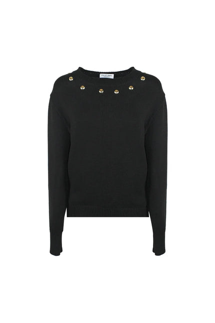 STUDDED NECKLINE PULLOVER