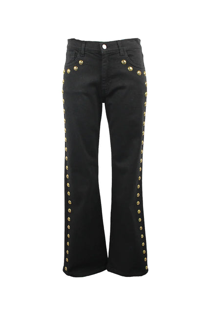 STUDDED STRAIGHT LEG JEANS