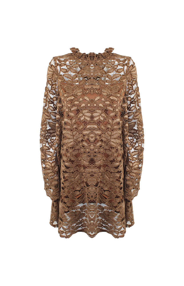 ABITO A RUOTA IN PIZZO DI VELLUTO E CRISTALLI RICAMI A MANO