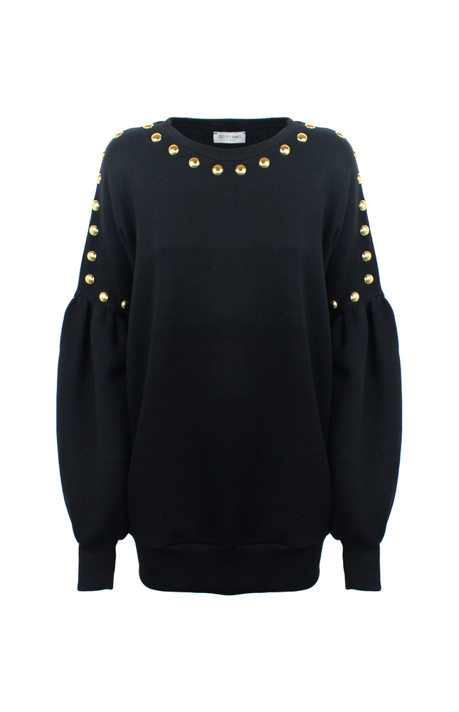 ABITO FELPA BALLOON CON BORCHIE ORO