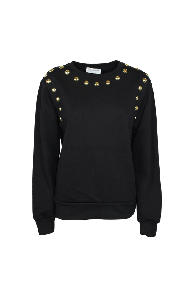 FELPA REGULAR FIT APPLICAZIONE BORCHIE