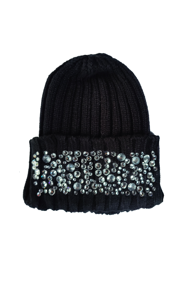 CAPPELLO IN LANA CON STRASS
