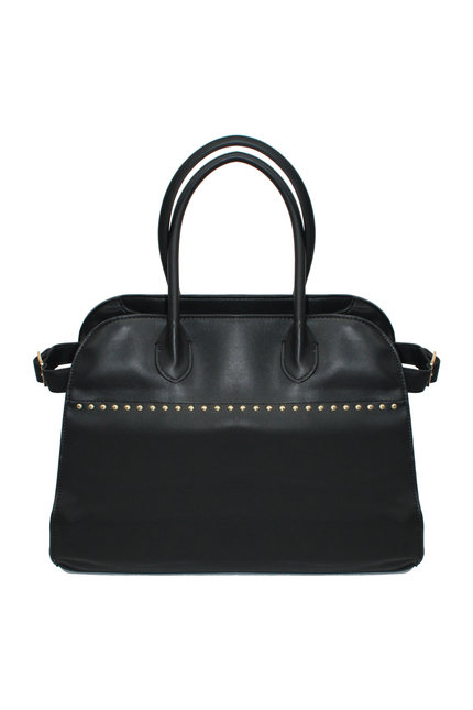 ECO-LEATHER SHOPPER BAG WITH GOLD STUDS