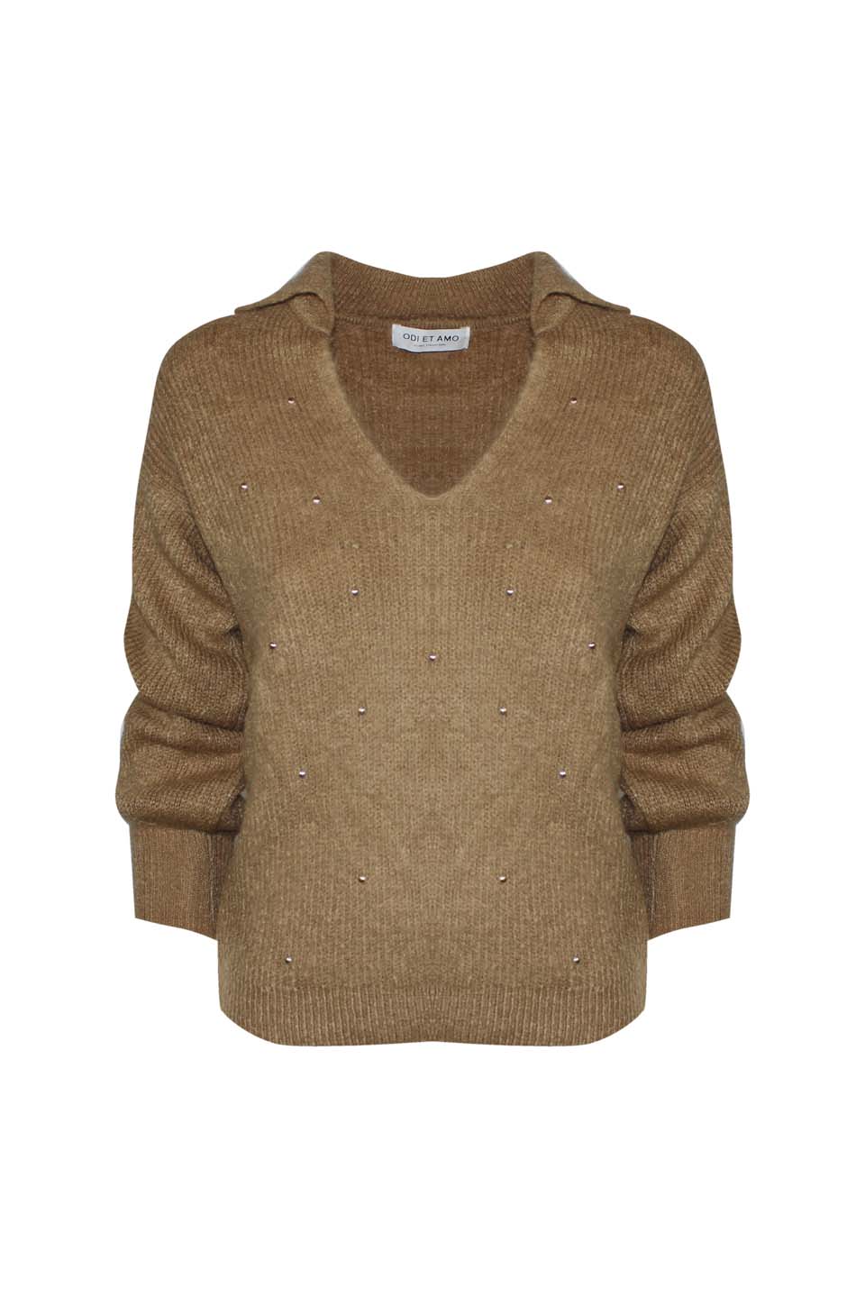 MAGLIA STILE POLO MISTO MOHAIR CON BORCHIE ALL OVER