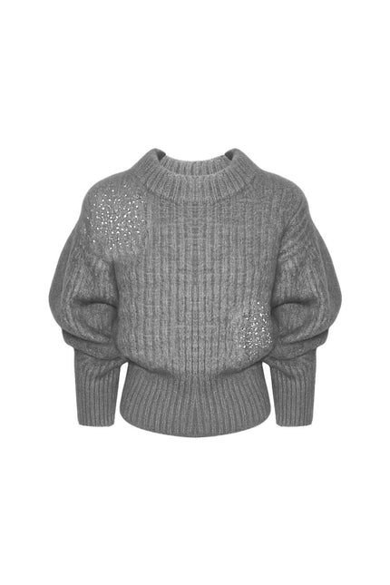 PULLOVER IN MISTO MOHAIR CON ESPLOSIONE CRISTALLI