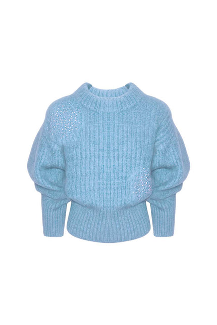 PULLOVER IN MISTO MOHAIR CON ESPLOSIONE CRISTALLI