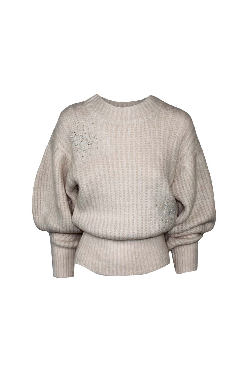 PULLOVER IN MISTO MOHAIR CON ESPLOSIONE CRISTALLI