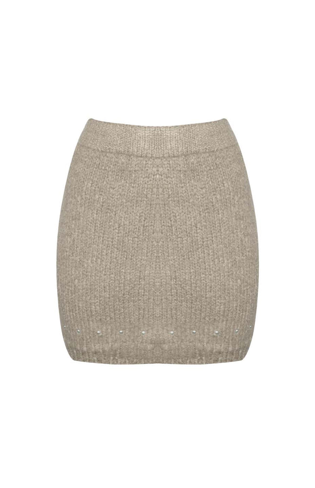 MINIGONNA IN MISTO MOHAIR CON BORCHIE ORO