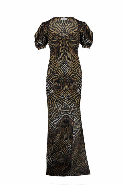 LONG DRESS WITH SWEETHEART NECKLINE AND SPLIT 