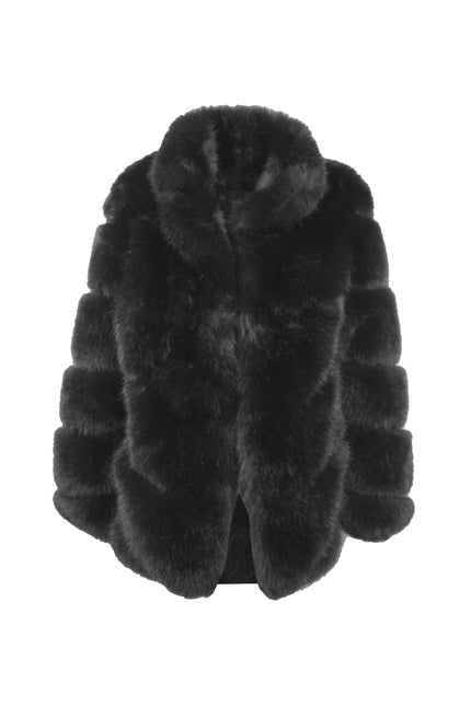OVERSIZE FAUX FUR COAT WITH POCKETS