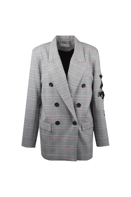 PRINCE OF WALES CHECK DOUBLE-BREASTED JACKET