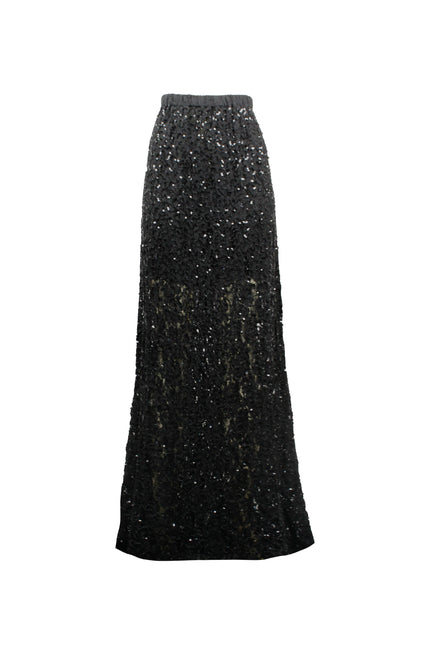 SEQUIN AND LACE MIDI SKIRT