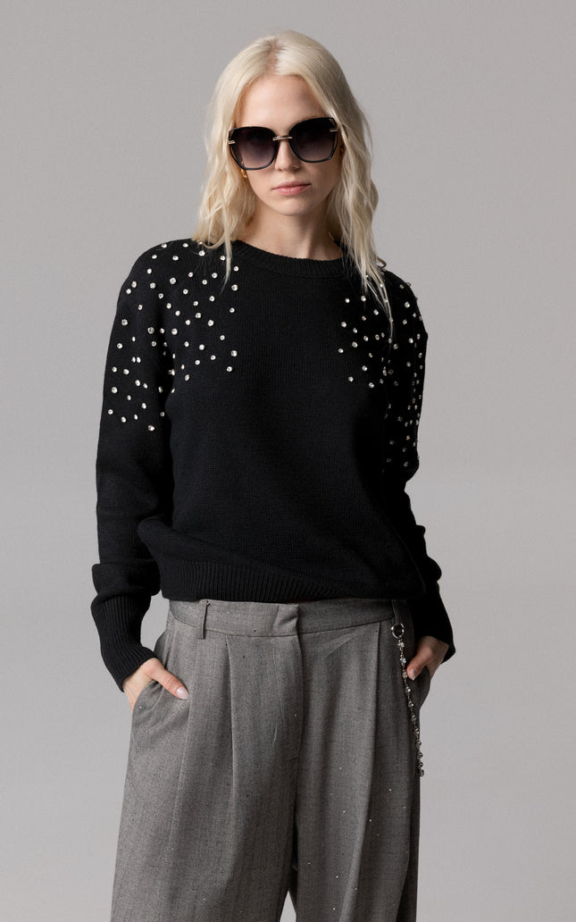 PULLOVER RELAXED FIT CON CRISTALLI