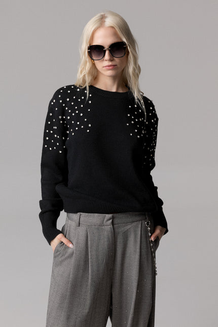 PULLOVER RELAXED FIT CON CRISTALLI