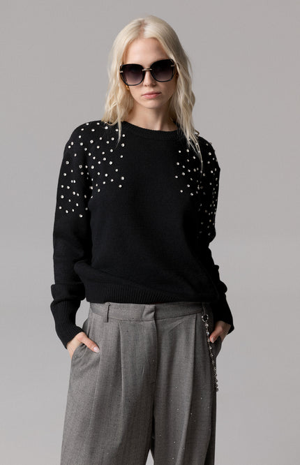 PULLOVER RELAXED FIT CON CRISTALLI