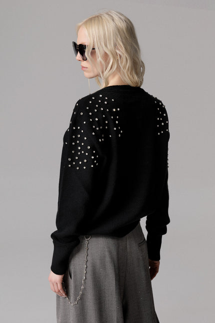 PULLOVER RELAXED FIT CON CRISTALLI