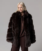 ECOPELLICCIA MARRONE OVERSIZE CON TASCHE