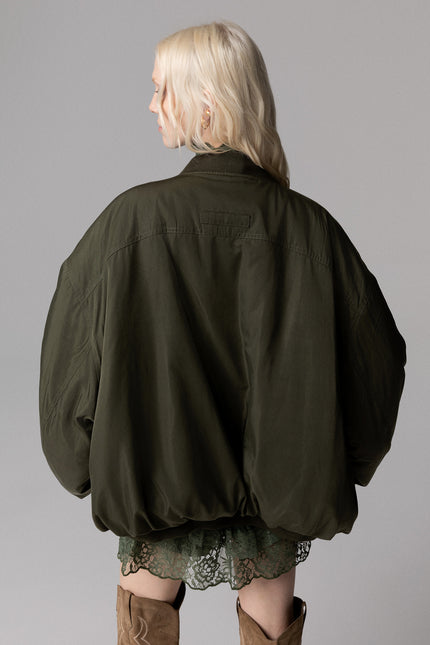 BOMBER OVERSIZE IN NYLON VERDE MILITARE