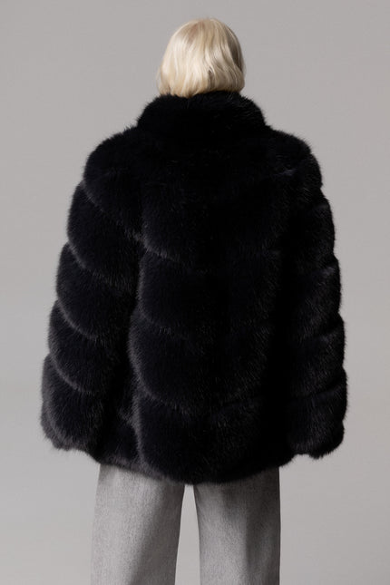 OVERSIZE FAUX FUR COAT WITH POCKETS