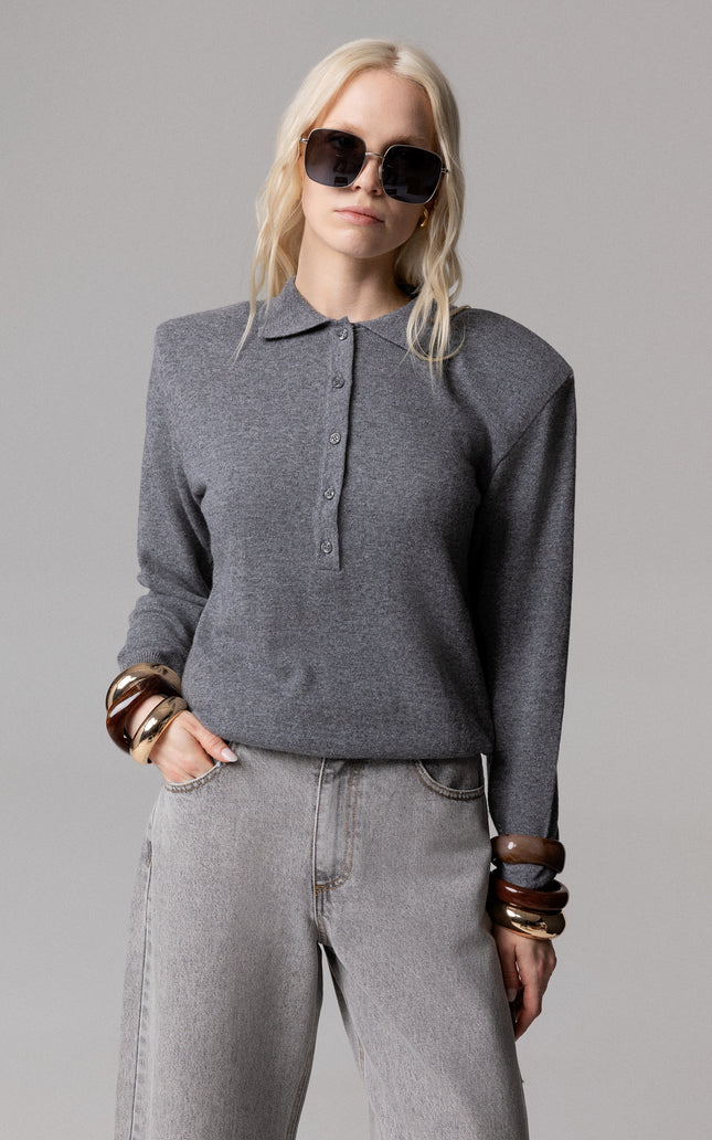 MAGLIA STILE POLO IN LANA CONSPALLINE