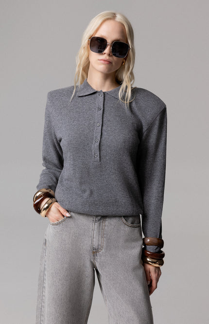 MAGLIA STILE POLO IN LANA CONSPALLINE