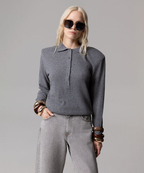 MAGLIA STILE POLO IN LANA CONSPALLINE