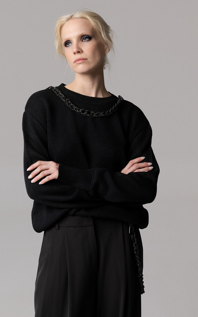 PULLOVER OVERSIZE CON COLLANA GIOELLO