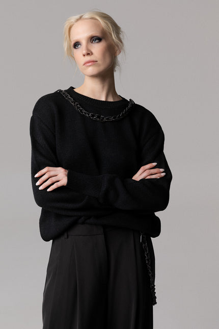 PULLOVER OVERSIZE CON COLLANA GIOELLO