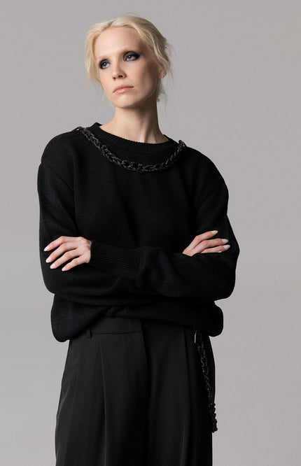 PULLOVER OVERSIZE CON COLLANA GIOELLO