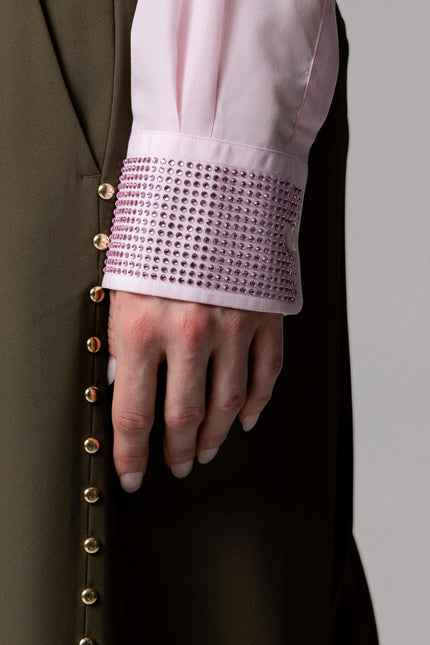 CAMICIA ELEGANTE CON COLLETTO E POLSINI GIOIELLO