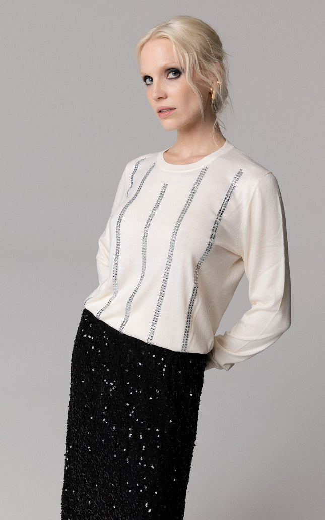 GONNA LUNGA CON PAILLETTES E PIZZO