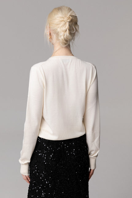 PULLOVER IN MAGLIA FASCE STRASS BAGUETTE