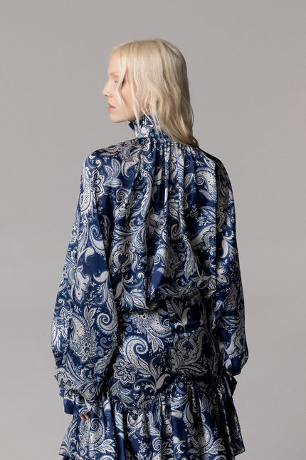 BLUSA MANICA A RUOTA CON ROUCHES