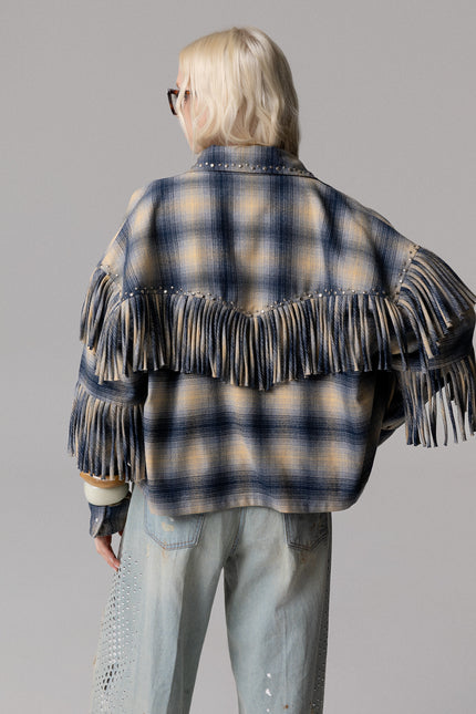 GIACCA/CAMICIA FANTASIA CHECK CON FRANGE E BORCHIE