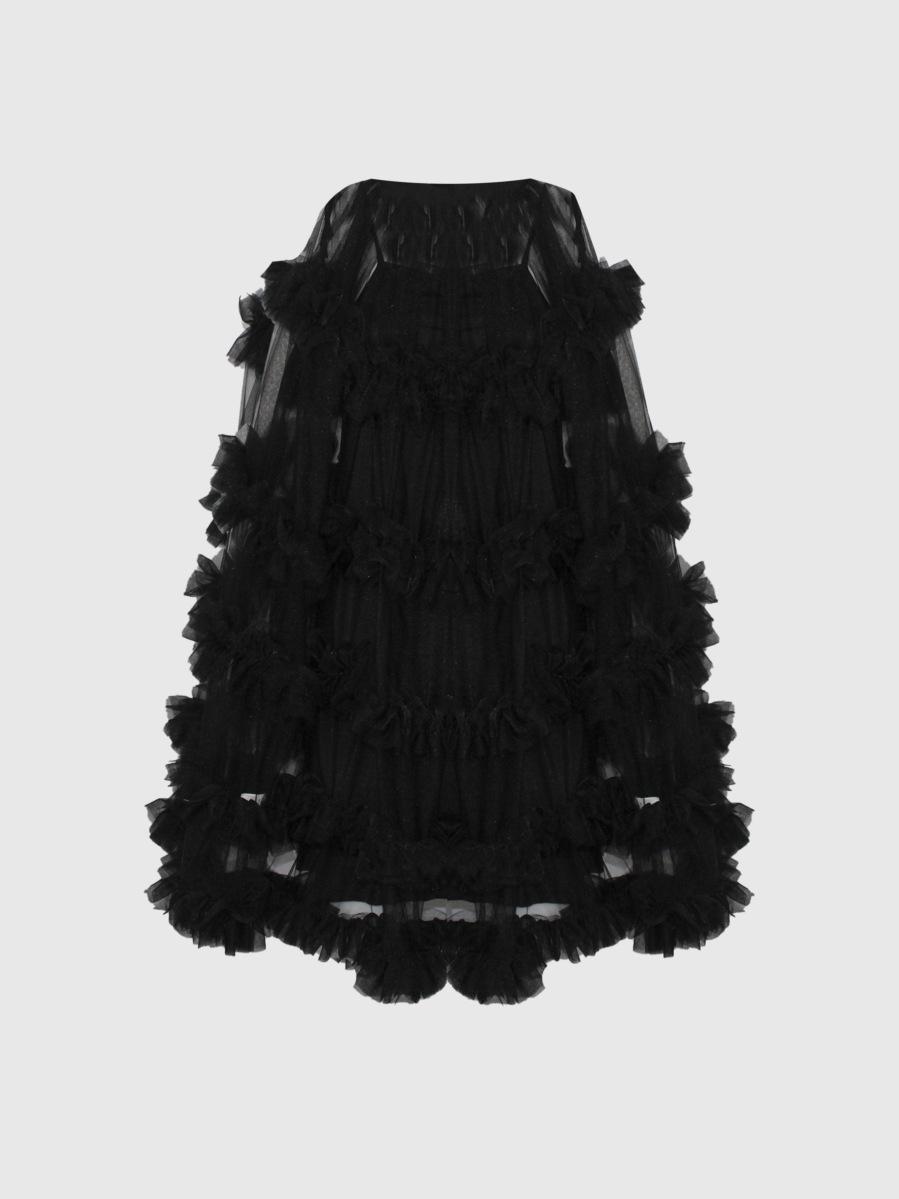 ABITO TULLE CON ROUCHES
