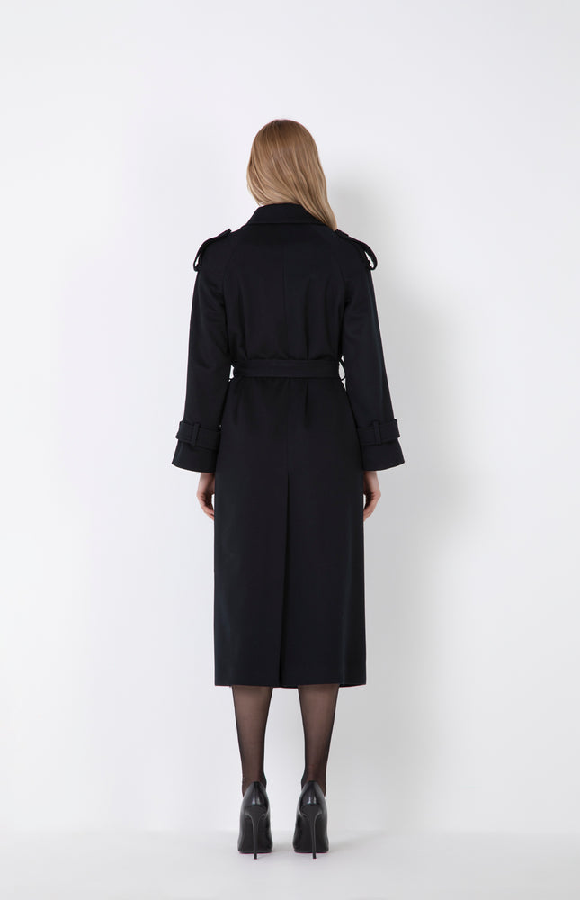 CAPPOTTO TRENCH MISTO CASHMERE NORMAL FIT CON BOTTONI E TASCHE