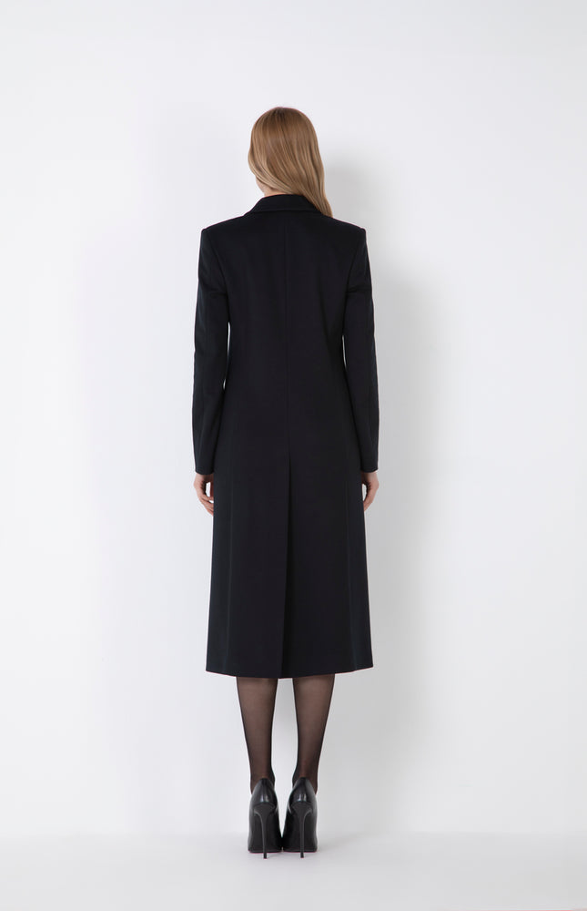 CAPPOTTO SFIANCATO CON BOTTONI IN MISTO CACHEMIRE