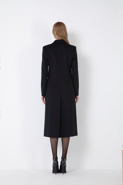 CAPPOTTO SFIANCATO CON BOTTONI IN MISTO CACHEMIRE