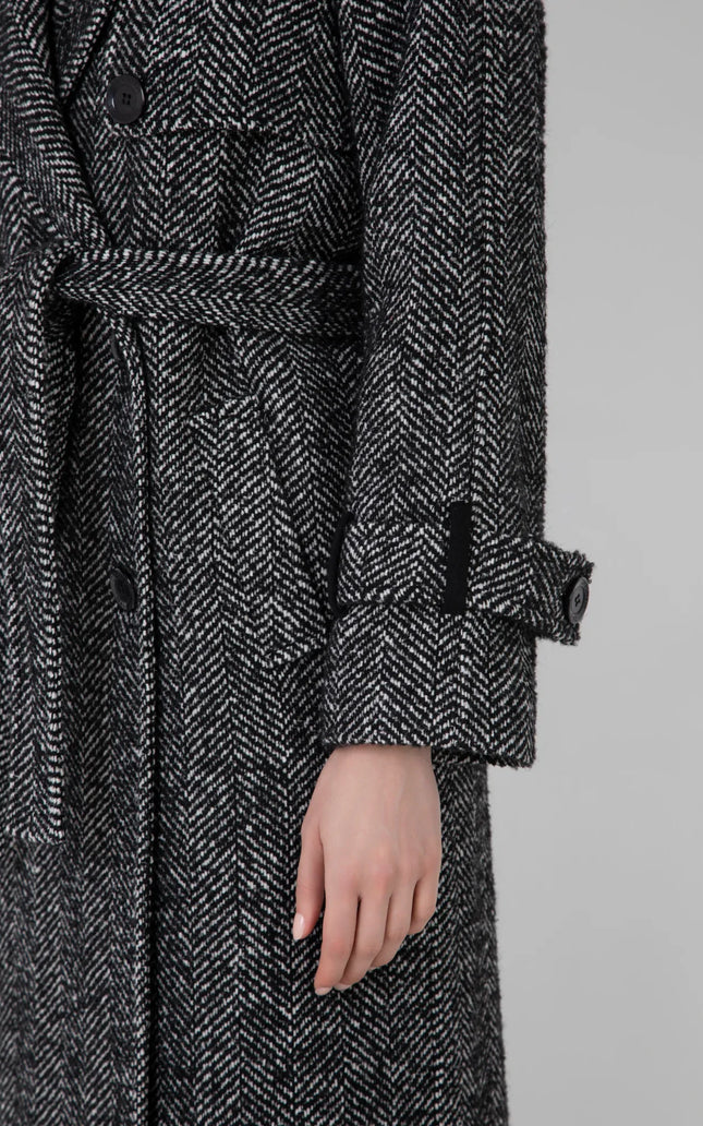 CAPPOTTO TRENCH IN MISTO CASHMERE SPIGATO CON BOTTONI E TASCHE